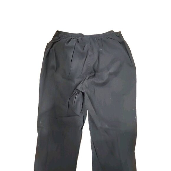 Denim & Co. Pants Black Woven Back Elastic Waist Pockets Straight Leg Women's PL - Picture 7 of 11